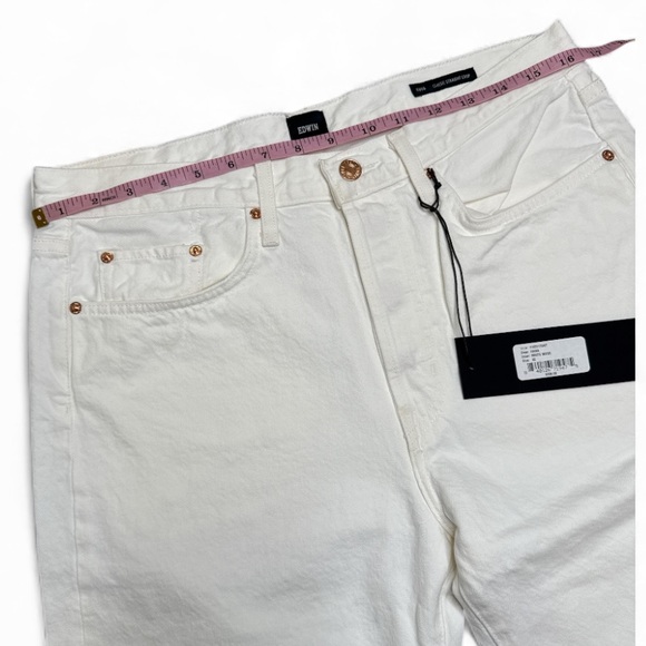 NWT Edwin Hana classic straight crop jeans in white noise size 32 - Picture 9 of 10
